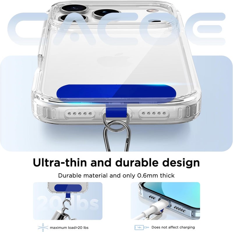 CACOE Phone Lanyard 2 Pack-2× Adjustable Neck Strap,4×Patches,Universal Multifuctional Lanyards Compatible with Most Smartphones(Blue+Purple) - Image 2